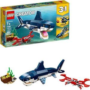 3 in 1 Deep Sea Creatures,Transforms from Shark and Crab to Squid to Angler Fish